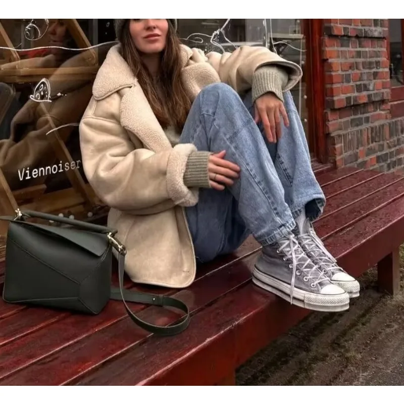 

2025 Winter New Women's Fashion Casual Versatile Suede Fleece Warm Coat for Women