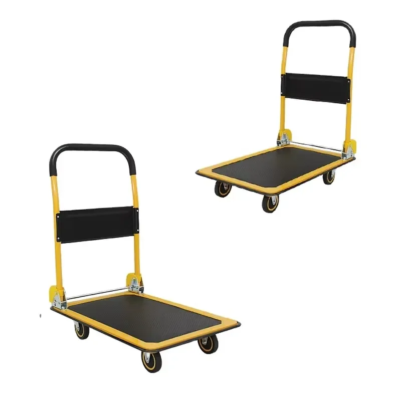Folding Steel Trolley with Silent Wheels for Office Home Use Portable Hand Cart for Documents Parcels Groceries Lightweight