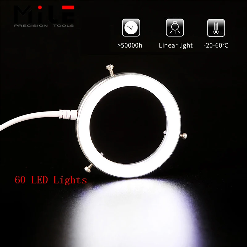 USB High Brightness Ultra Thin Ring Light 4.5W 60LED Adjustable Illuminator Lamp For Industrial Microscope Camera Light Source