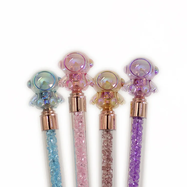 48PCS Creative Crystal Electroplating Modeling Ballpoint Pen Ins Cross-border Wholesale Diamond Uv Astronaut Cute Signature Pen
