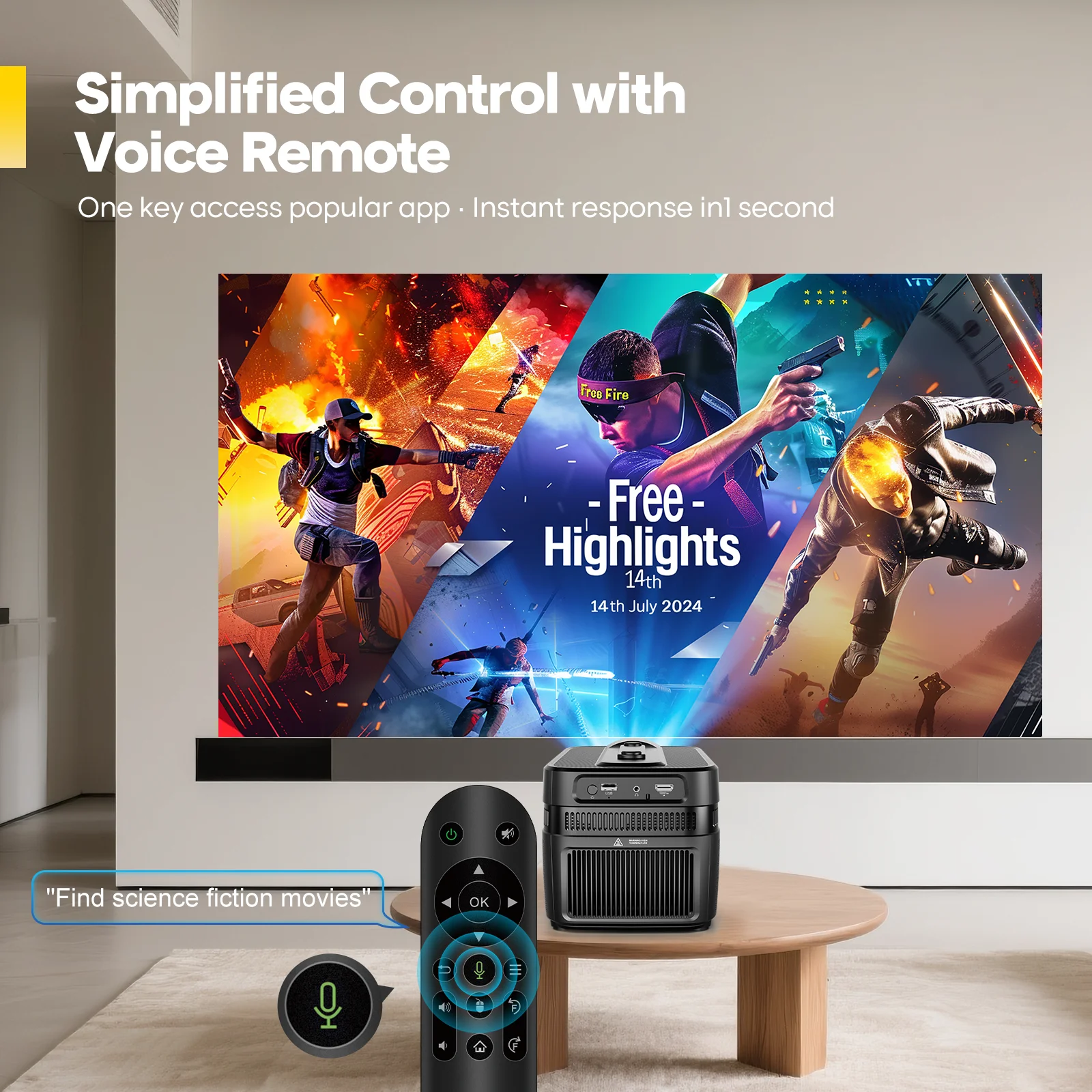 Magcubic Auto-Fokus Echter 900ANSI HY450 Ultra-Kurzdistanz-Projektor mit Auto-Offset 1080P 8K HD WiFi6 BT5.4 Allwinner H726 Sprachsteuerung – Detail 12