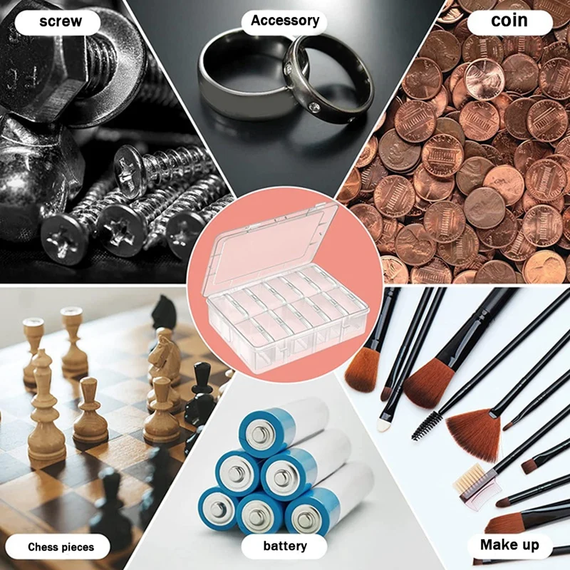 Small Bead Organizers Box 13Pieces Plastic Storage Cases Mini Clear Bead Storage Containers Boxes PP With Hinged Lid