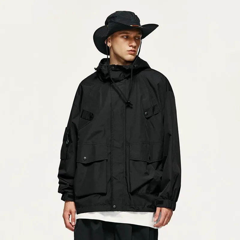 

2025 Spring Outdoor Multifunctional Jacket Men Waterproof Windbreaker Hooded Jackets Man Hiking Fishing Multi Pockets Coats Male