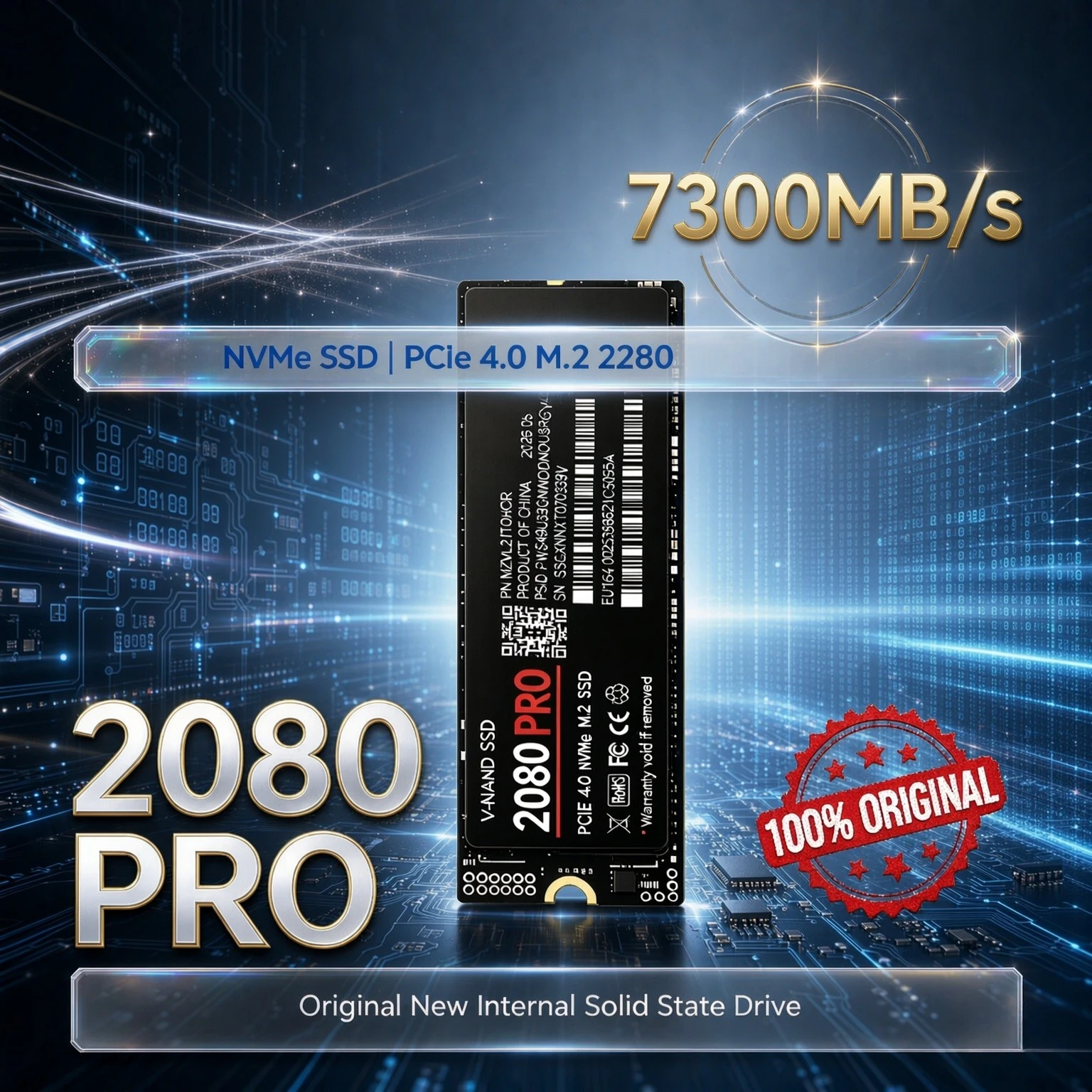 Original 2080 PRO M.2 2280 PCIe 4.0 NVMe SSD Large Capacity Solid State Drive Fast Loading for Gaming PC Notebook 2TB 4TB