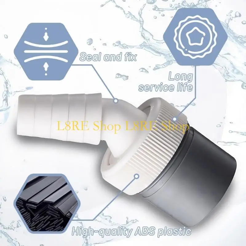 L8RE Quick Connecting Washing Machine Drain Adapter for Small Spaces Metal Fasteners Prevent Looseness in Laundry Kitchen
