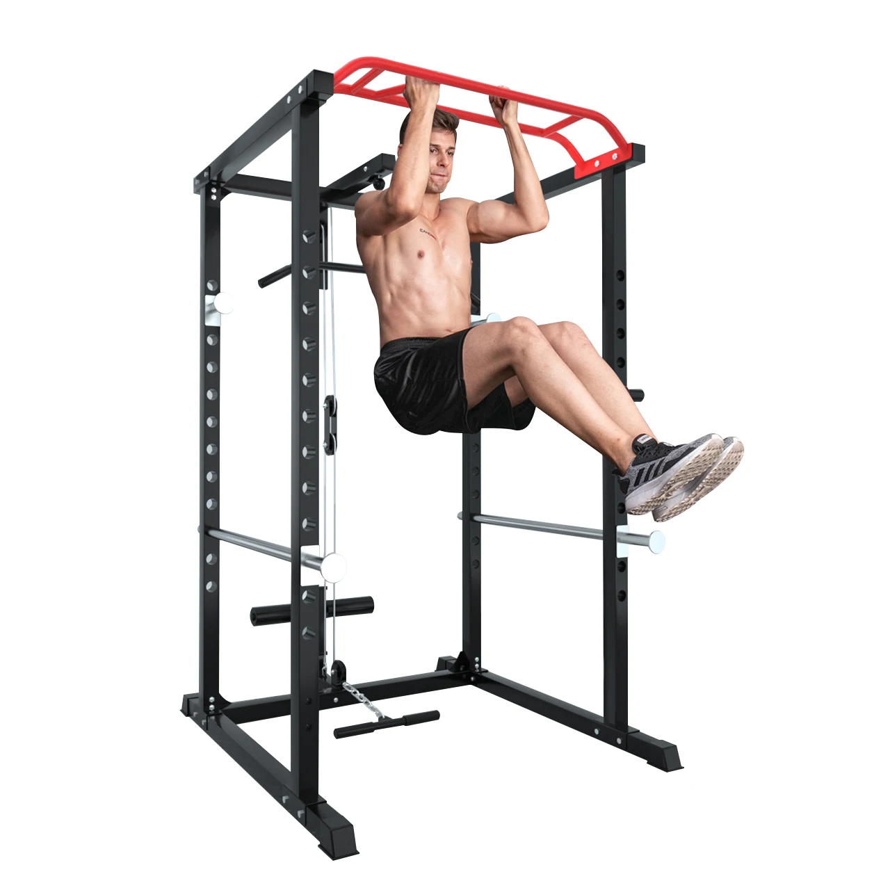 

Нестандартная цветная многофункциональная силовая клетка для приседаний, стальная стойка для фитнеса, оборудование для бодибилдинга, стойка для тарелок для домашнего использования, CN