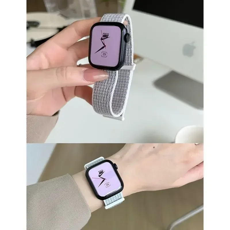 

Нейлоновые ремешки Solo Loop для iWatch Series 9 Ultra, регулируемые дышащие плетеные ремни