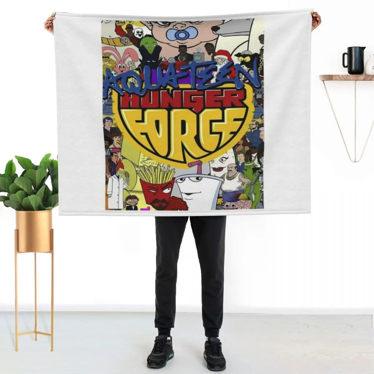 

aqua teen hunger force Throw Blanket Machine Washable Soft Warm Blanket