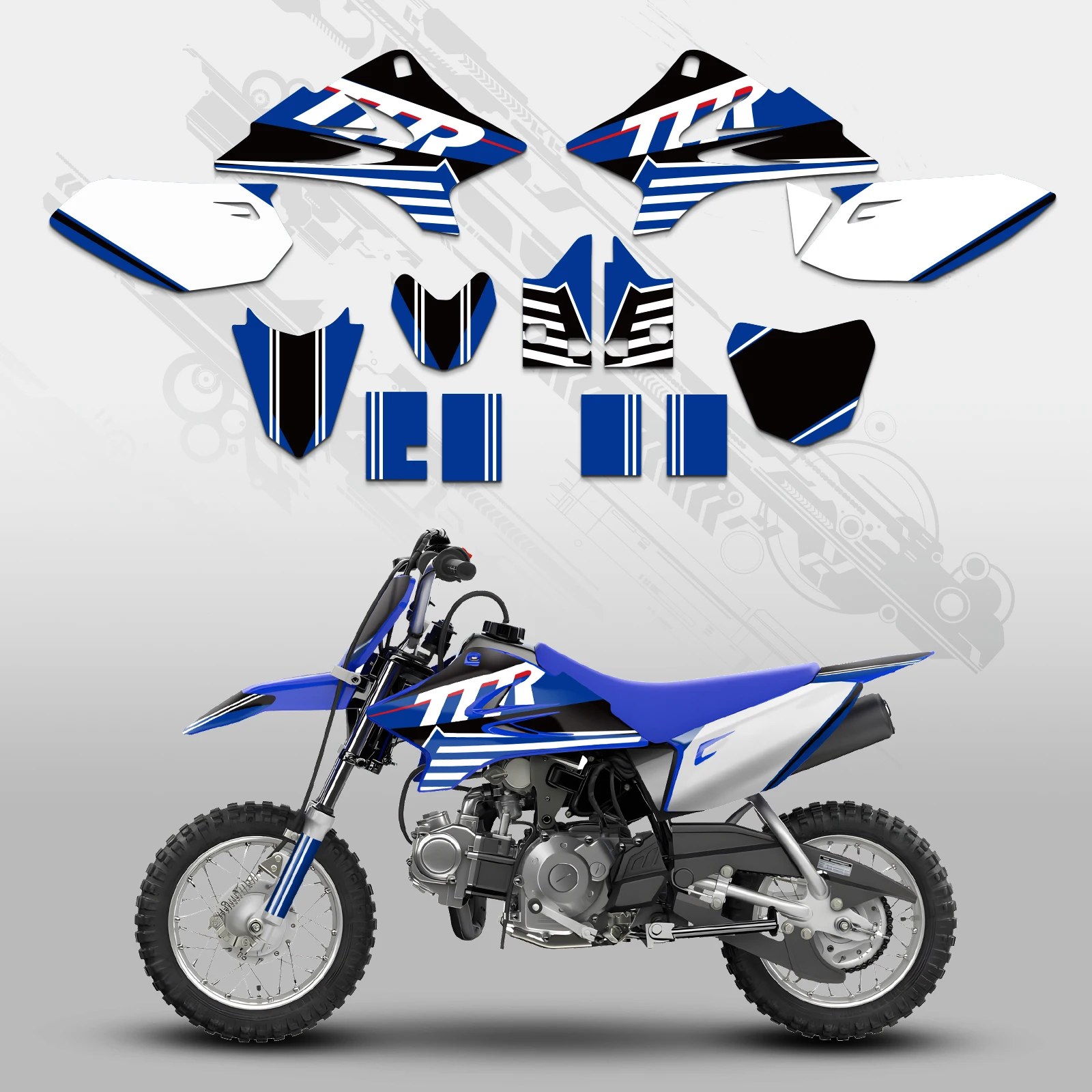 

For Yamaha TTR 50 TTR50 2006-2015 2014 2013 2012 2011 2010 2009 Motocross Fairing Graphic Background Decal Sticker Kit Customize