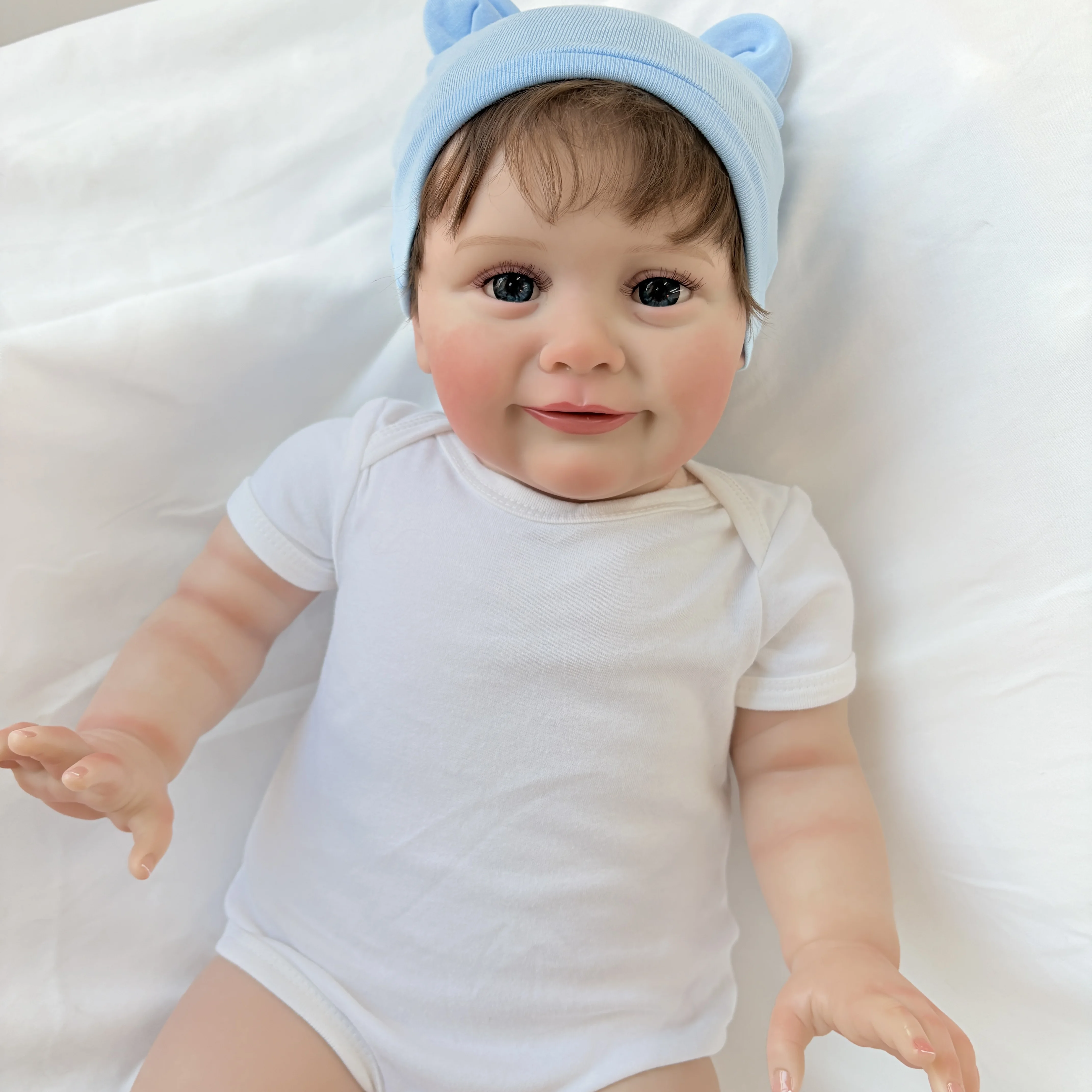 NPK 26인치 대형 실제처럼 보이는 수제 리본 인형 조이 3D 피부와 눈에 띄는 정맥 사실적인 부드러운 촉감 수집용 예술 인형