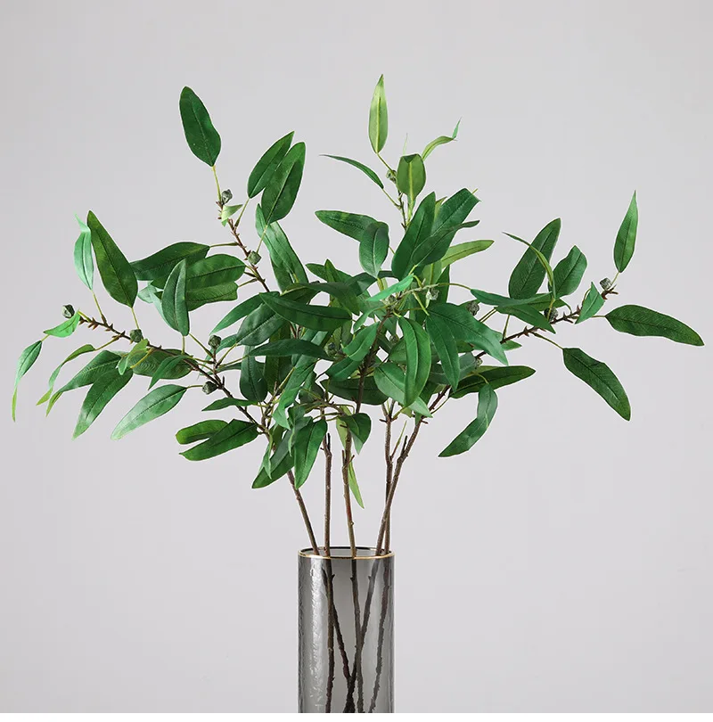 

5pcs Artificial Green Eucalyptus Leaves Greenery for Wedding Ceiling & Pathway Floral Decor Fake Flowers Mori Style 92cm