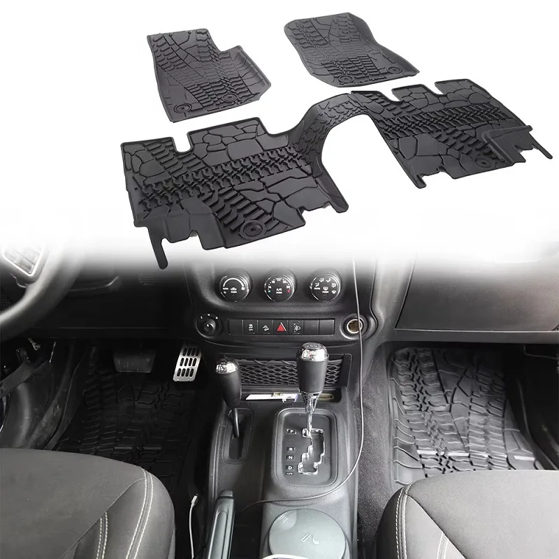 

Подходит для 2 4-дверных напольных резиновых аксессуаров, задний вкладыш, водонепроницаемые автомобильные коврики JK