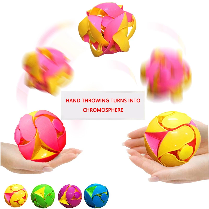 1Pcs Fun Color Changing Ball Toy Hand Throwing Sensory Decompression Accessory For Kids Adults Gift Double Magic Color Ball Toy