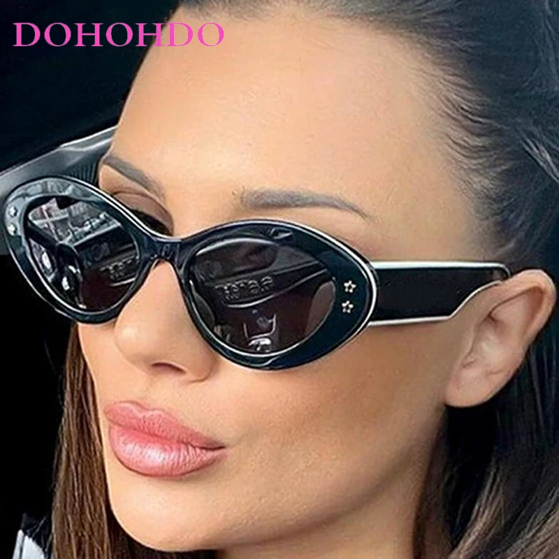 

Luxury Designer Oval Cat Eye Women Sunglasses Retro Star Brand Designer Men Sunglasses Travel Sun Glasses Oculos De Sol UV400