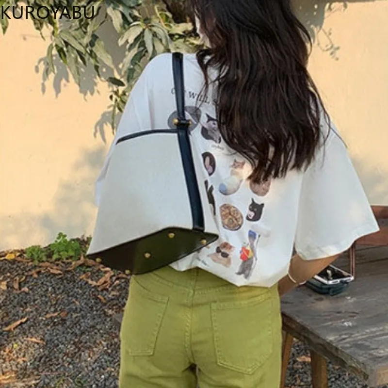 Vintage Korean Women Shoulder Bag Cotton Canvas Handbag Fashion Casual Messenger Bags Bolsos Para Mujeres Tendencia 2024 49A967