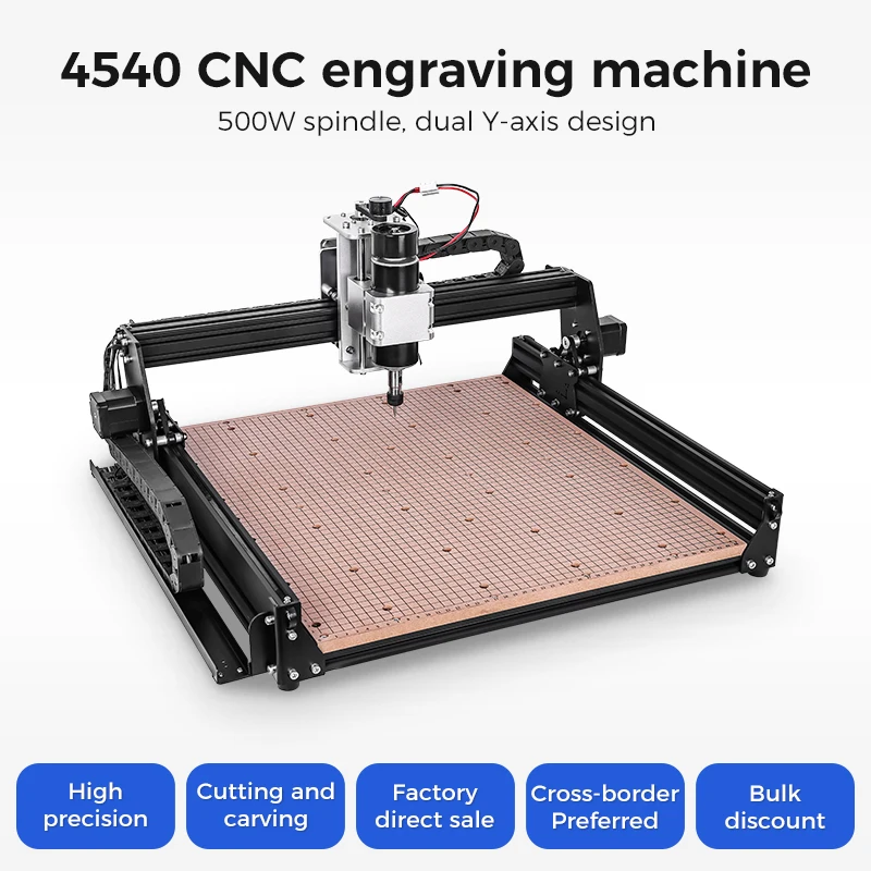 Dobtian CNC Engraving And Cutting Machine 4540 for MDF Aluminum 500W Spindle 20W 40W Laser Offline Controller Included