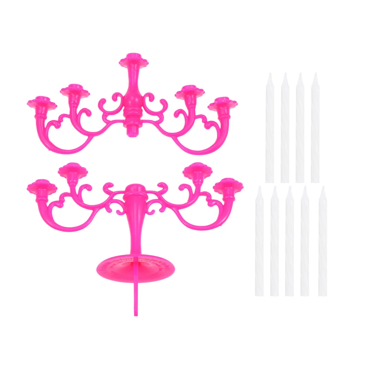 Velas de cumpleaños de 9 Uds., candelabros altos y delgados de color rosa, soportes para mesa de boda, decoración elegante para fiesta, aniversario romántico