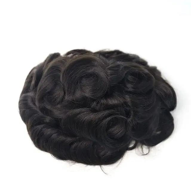 الشعر المستعار للرجال 0.04 مللي متر رقيقة الجلد بولي الأوروبي الأوروبي الإنسان بولي خصلات شعر الشعر الاصطناعية نظام استبدال الشعر وحدات الشعر قاعدة 10*8