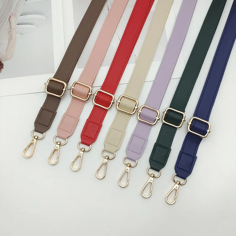 New Bag Replacement Strap Accessories Pu Fine Grain Adjustable Messenger Bag Strap Narrow Single Shoulder Burden Reduction Strap