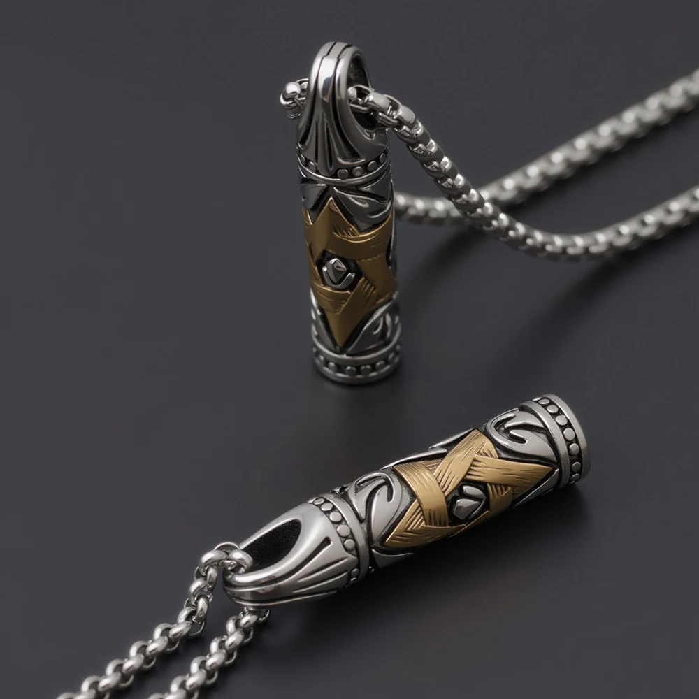 Collar Hombre Stainless steel Israel Jewish Male Yurman Star of David Necklace Man\'s Bullet David Star Necklace for Men S-01