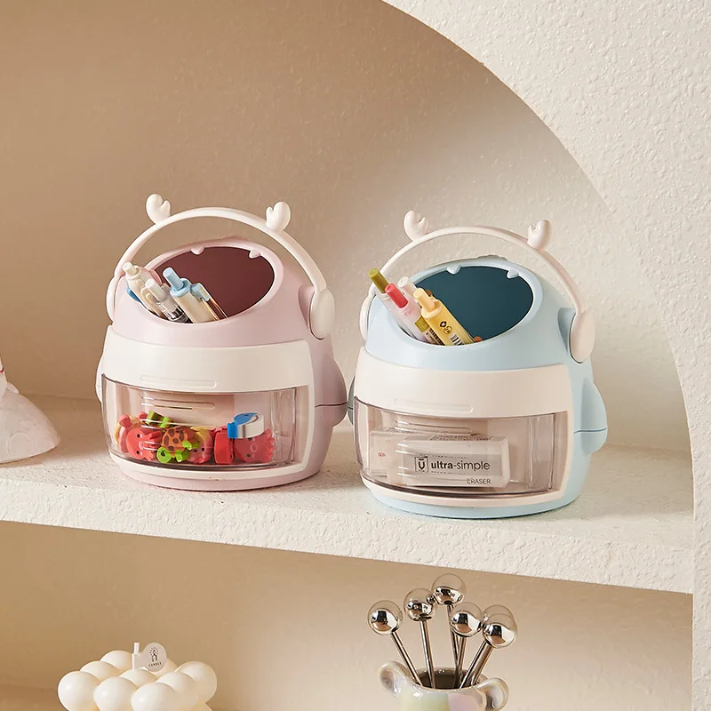 데스크탑 크리 에이 티브 펜 컨테이너 만화 디자인 감각 홈 오피스 학생 펜 버킷 편지지 주최자