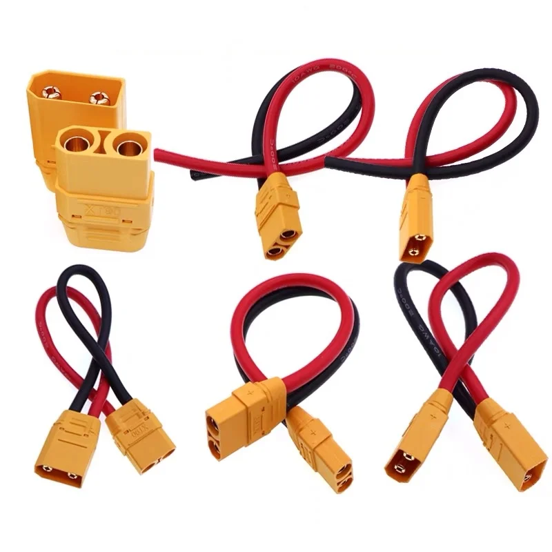 

XT90H-M/F Lithium Battery Plug XT90 Model Aircraft Male Female large current with wire connector 10cm 20cm 30cm 50cm