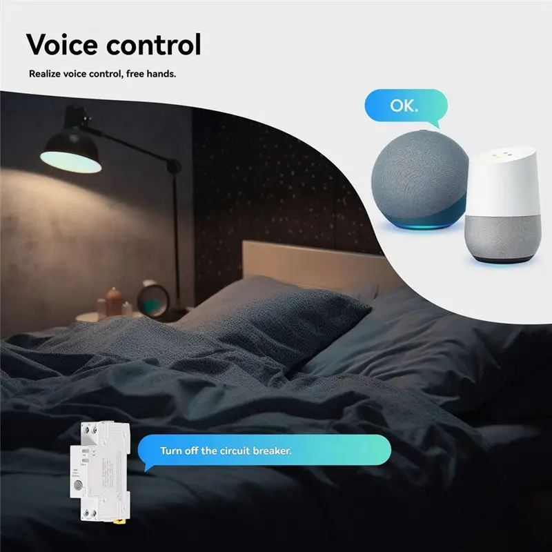 N91R-Tuya Wifi Smart Circuit Breaker 40A Electricity Monitor V0 Fireproof Retardant APP Control Compatible Withalexa