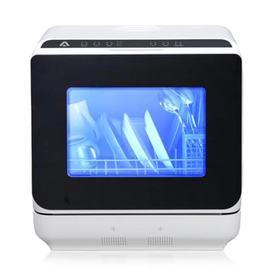 Portable Dishwasher Mini Dishwashers with Dual Water Supply Modes Portable Countertop Dishwasher with 5 Wash Programs Counterto