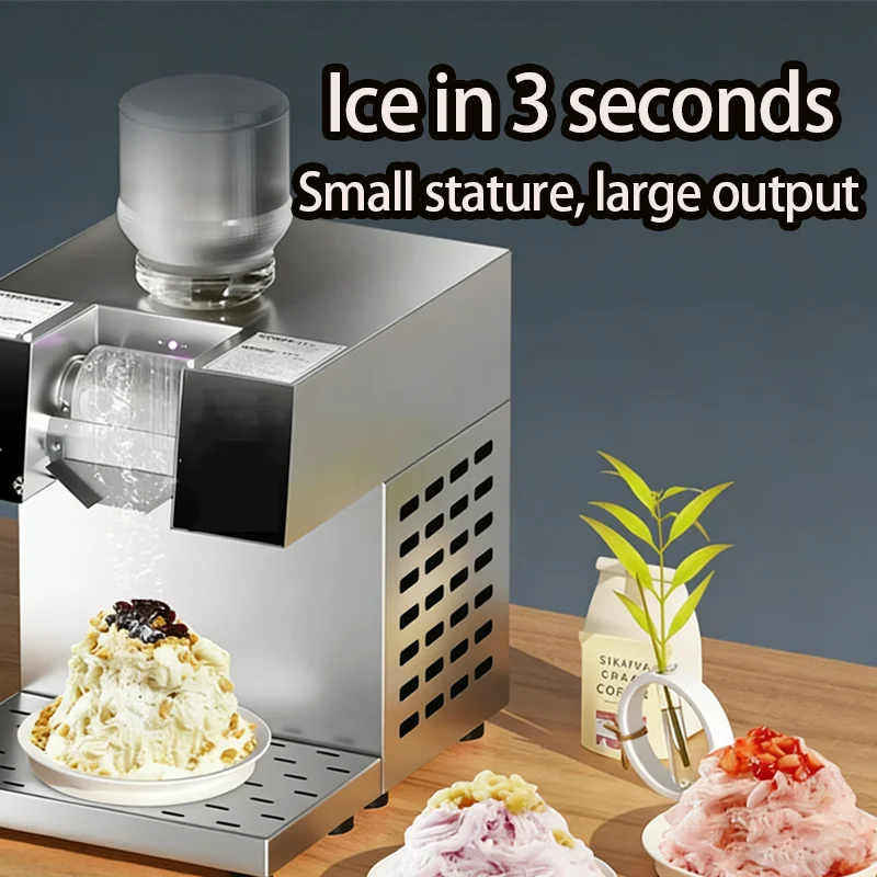 Commercial 4 Barrels Rainbow Color Snowflake Machine Snow Ice Shaver For Bubble Tea Shop Stainless Steel Ice Cream Machine