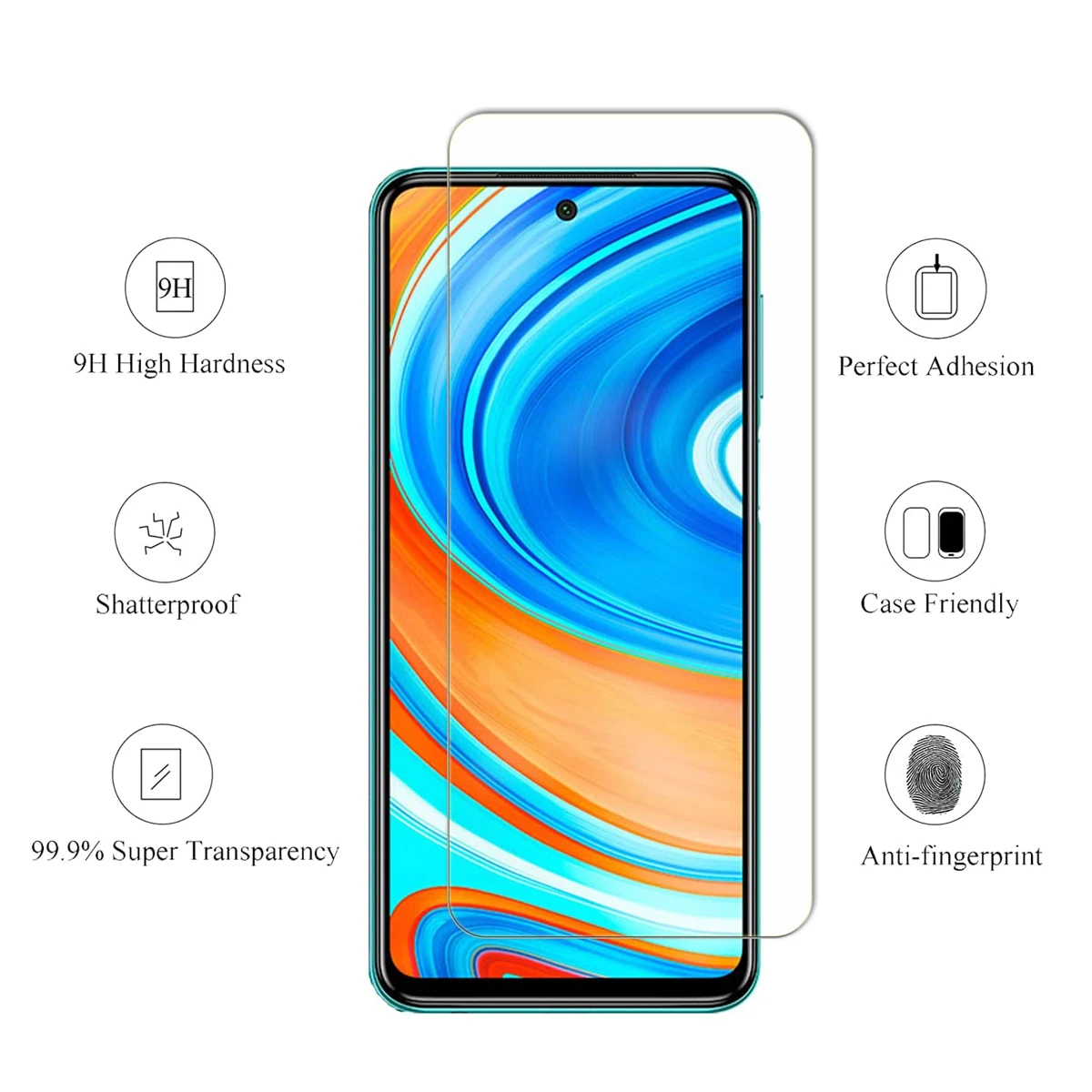 2/4Pcs 9H Gehärtetem Glas Für Xiaomi Redmi Hinweis 9 Pro Screen Protector Glas Film – Detail 2