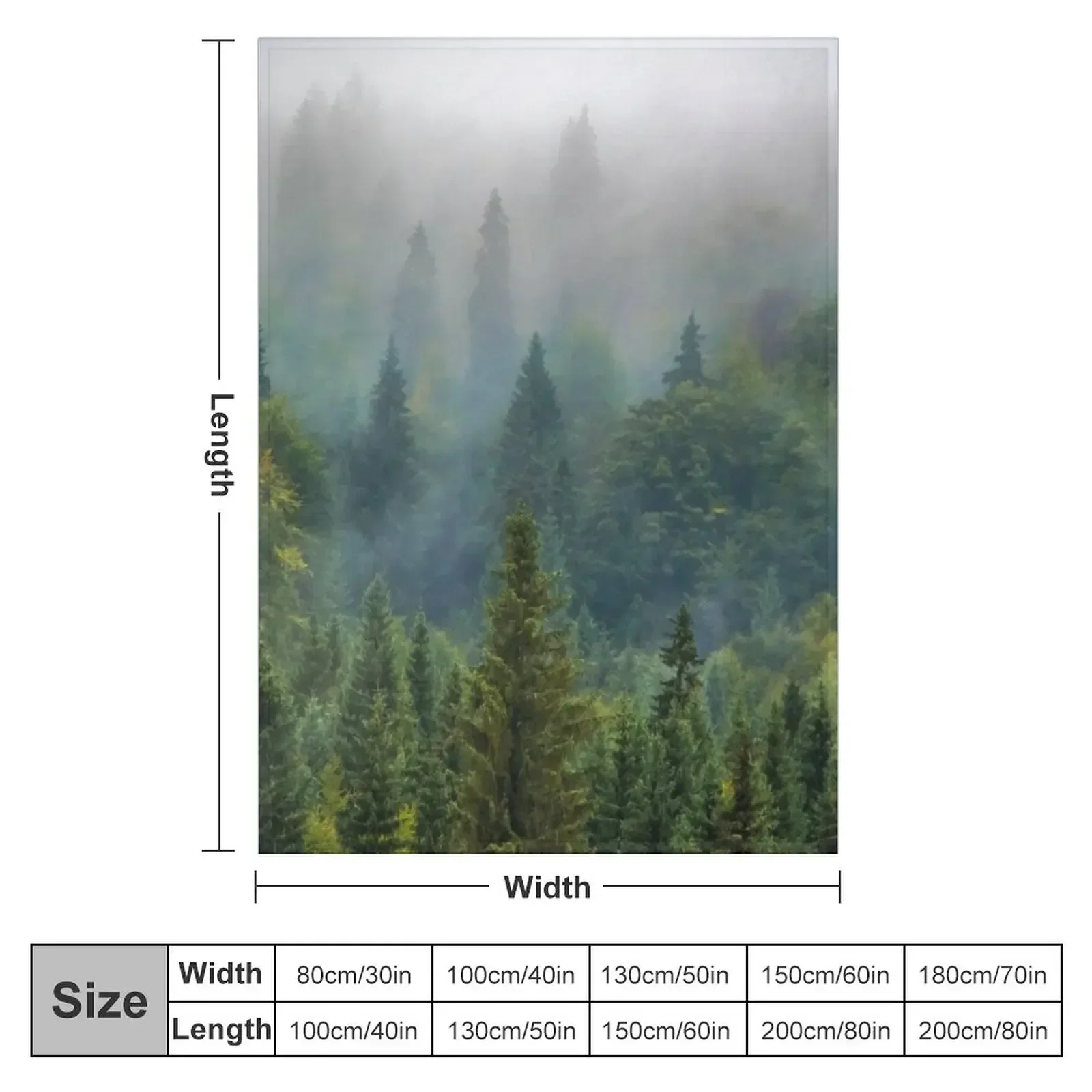 Misty Forest Beauty Throw Blanket Personalized Gift Bed covers Blankets