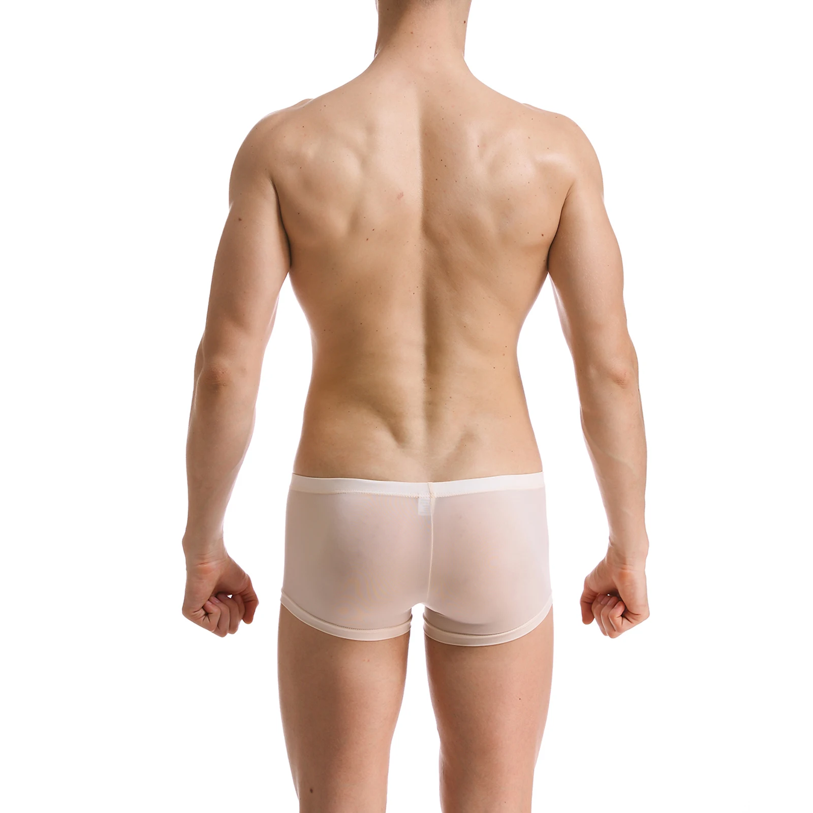 CLEVER-MENMODE Sexy Mens Underwear Ice Silk Mini Boxer Shorts Transparent Ultra Thin Panties See Through Underpants Homme Cuecas