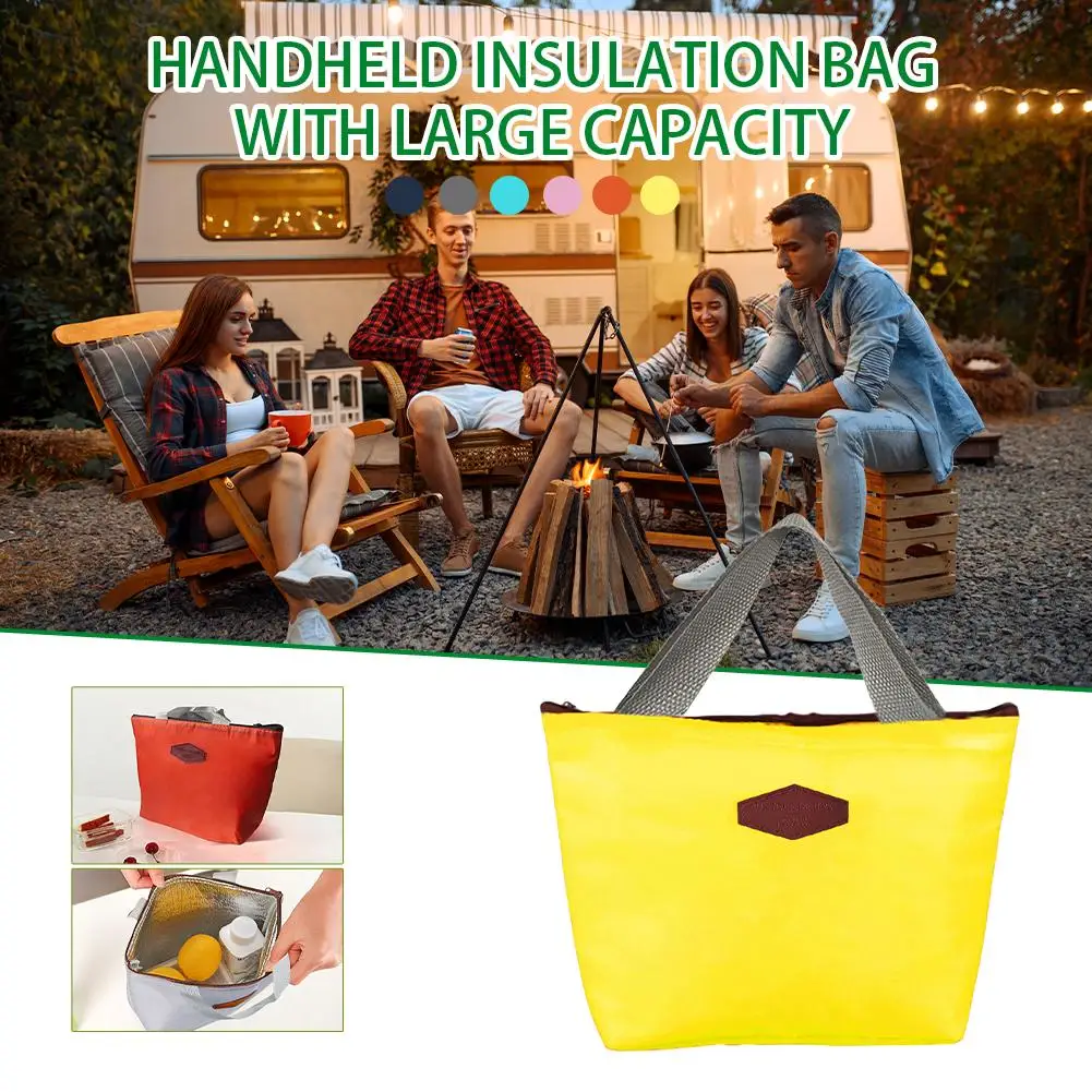 Portable Oxford Cloth Waterproof Thermal Bag Cooler Lunchbox Storage Bag Carry Picinic Food Tote Insulation Package 1pc