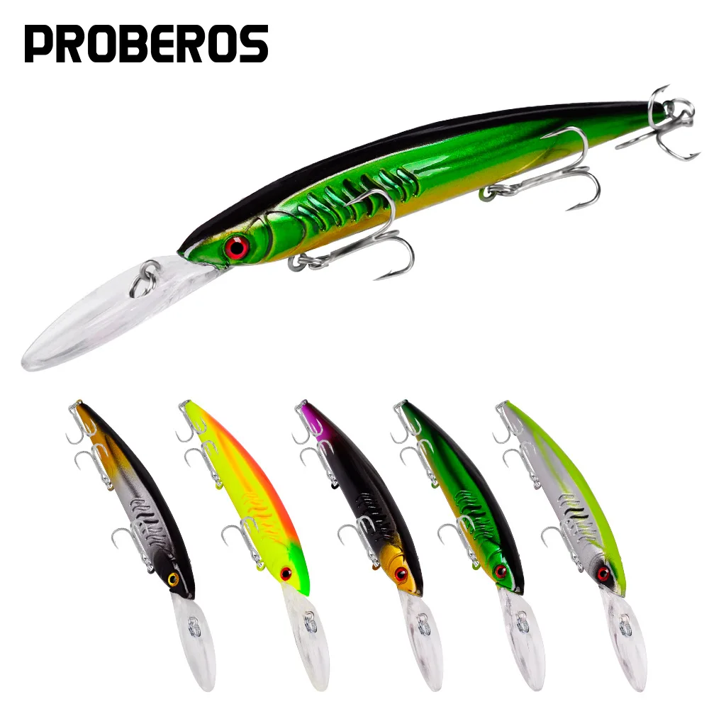 

Deep Diving Minnow Lure 15.2cm 12.55g Rattling Hard Bait Reflective Eyes 1.8-2.7m Swim Depth For Sea Bass Pike Saltwater Fishing