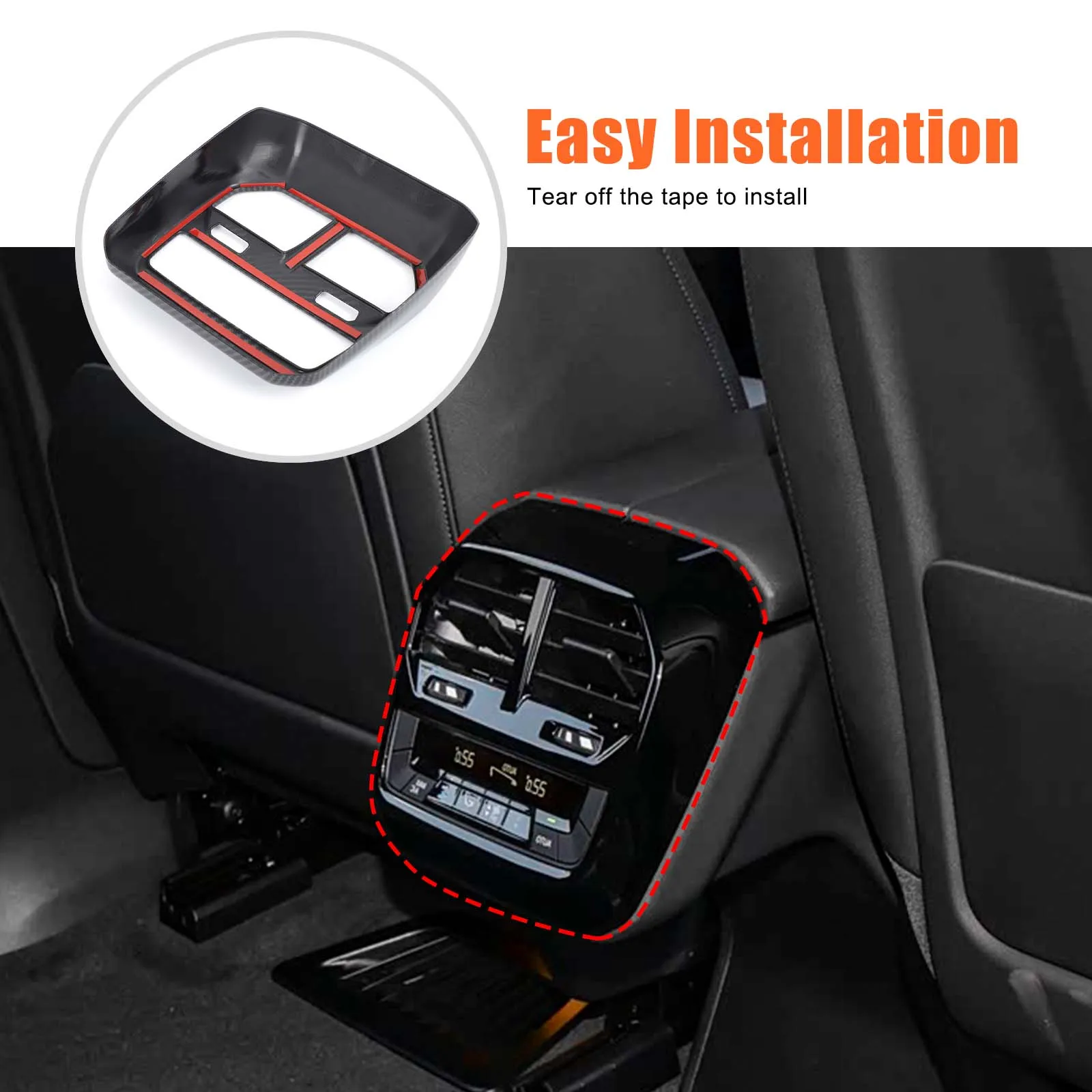 

For BMW ix 2022-2024 ABS carbon fiber car rear exhaust air outlet frame decoration sticker car interior protection accessories