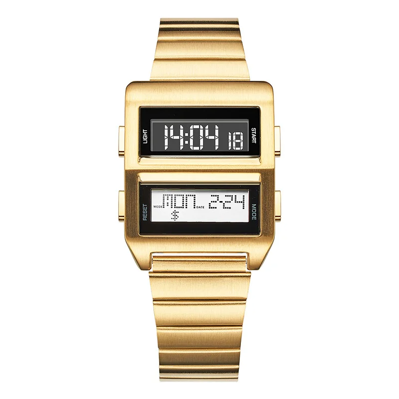 Воображение на запястье, матричный матричный часов с двумя экранами, подвеска 2, ЖК-дисплей, смесь, винтажный цифровой футуристический мертинг, ностальгия