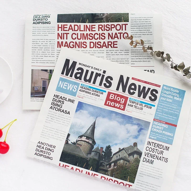 2 In 1 Ins Style Newspaper Fallow Photography Props Clothes Handbag Hat Footwear Photograph Shoot Background