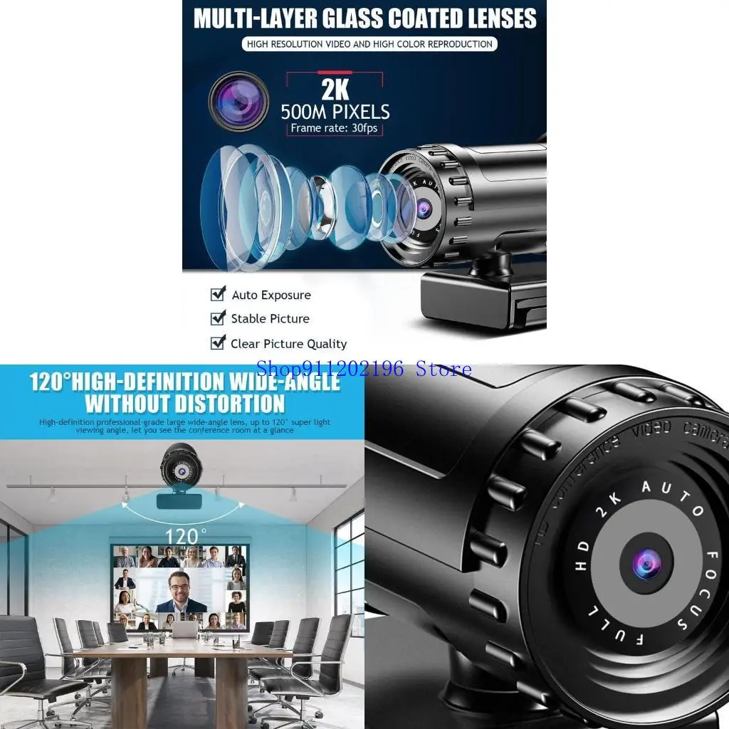 

P82A 2K 4K AutoFocus High Definition Web Camera со встроенным микрофоном для домашнего офиса