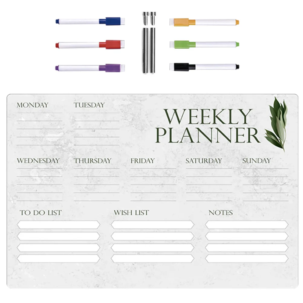 1 مجموعة النبات نمط السبورة مجموعة أقلام الاكريليك مذكرة مجلس متعدد الوظائف المنزل مكتب سطح المكتب الديكور الاكريليك مذكرة المجلس #4