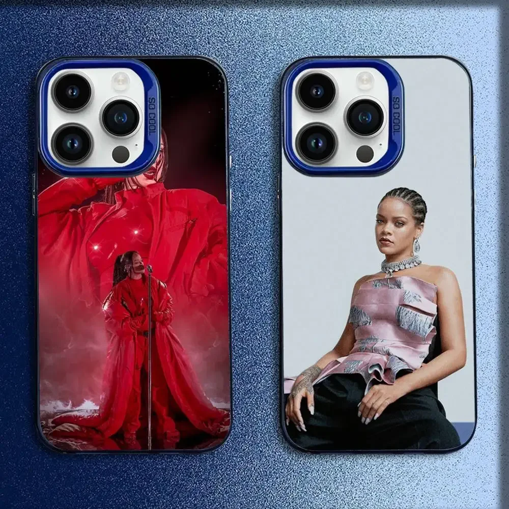 

R-Rihanna Singer Phone Case For iPhone 17,16,15,14,13,12,11,Pro,Max,Plus,E,SE4,Air,Mini Blue IMD Box