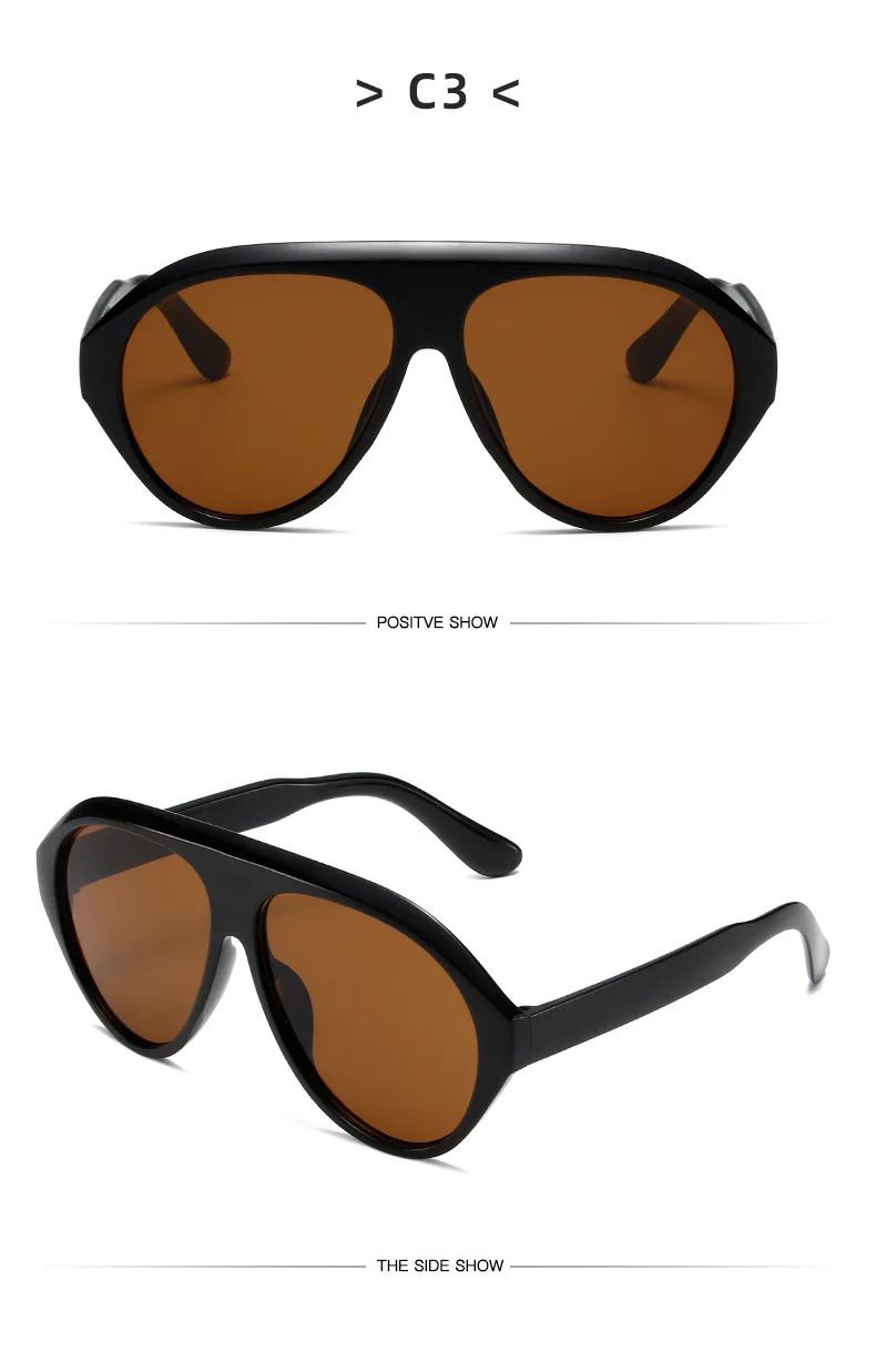 Übergroße Goggle-Sonnenbrille 2024 Damen Marken-Trend Sonnenbrille mit gelben Gläsern Herren Großrahmige Trend-Sonnenbrille UV400 802086 – Detail 17