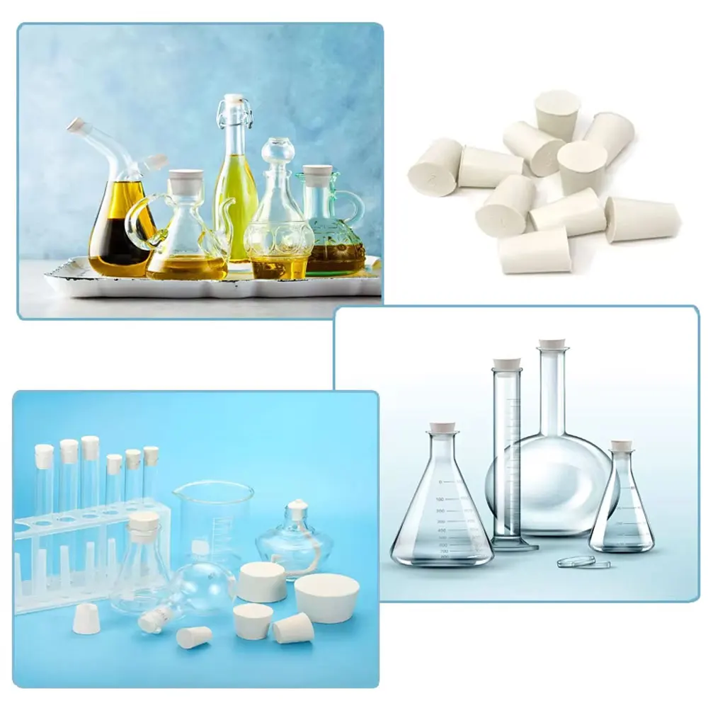 20pcs Solids Rubber Stopper Push-In Sealing Plug Laboratory Rubber Plug Pipe Tank Wine Bottle Tapered Hole Bung
