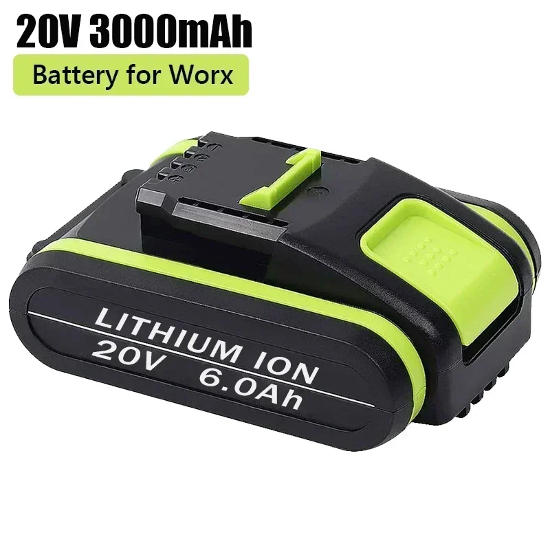 2024 NEW Power Tools Rechargeable Replacement Battery 20V 6000mAh Lithium for Worx WA3551 WA3553 WX390 WX176 WX178 WX386 WX678