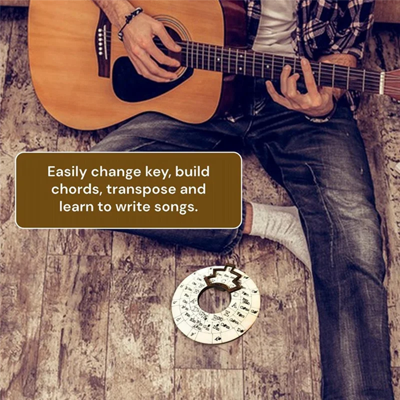 3 ピースサークルオブフィフスホイールギター学習ツールサークル木製ホイール木製メロディーツール