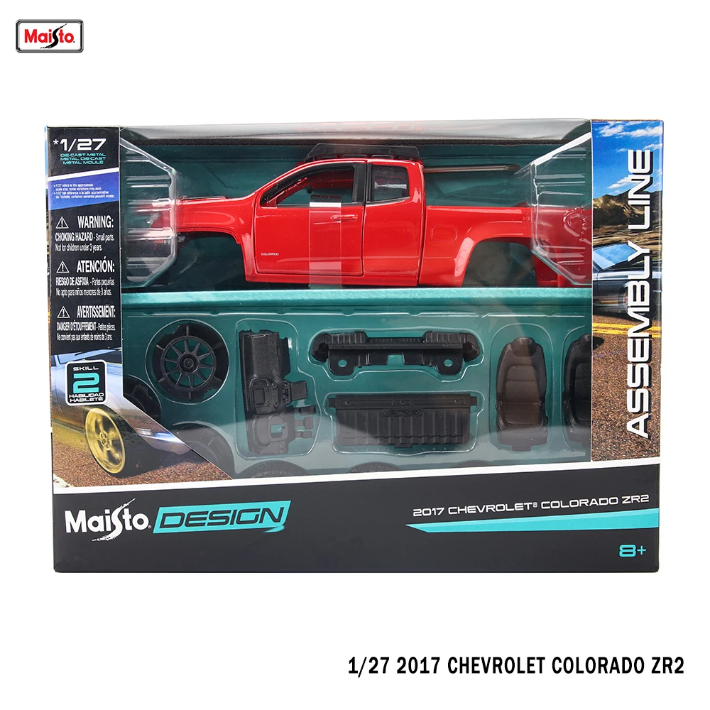 Maisto 1:27 coche modificado 2017 Chevrolet COLORADO ZR2 ensamblado simulación de aleación modelo de coche artesanías decoración colección