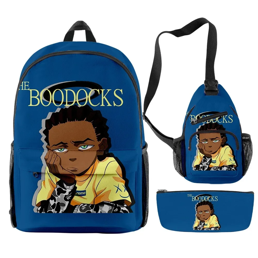 

Os Boondocks Merch Dos Мультяшные 3 штуки/набор сумка школьная сумка для путешествия мешок для кросс-боди Bagl Terno для детей Aldult