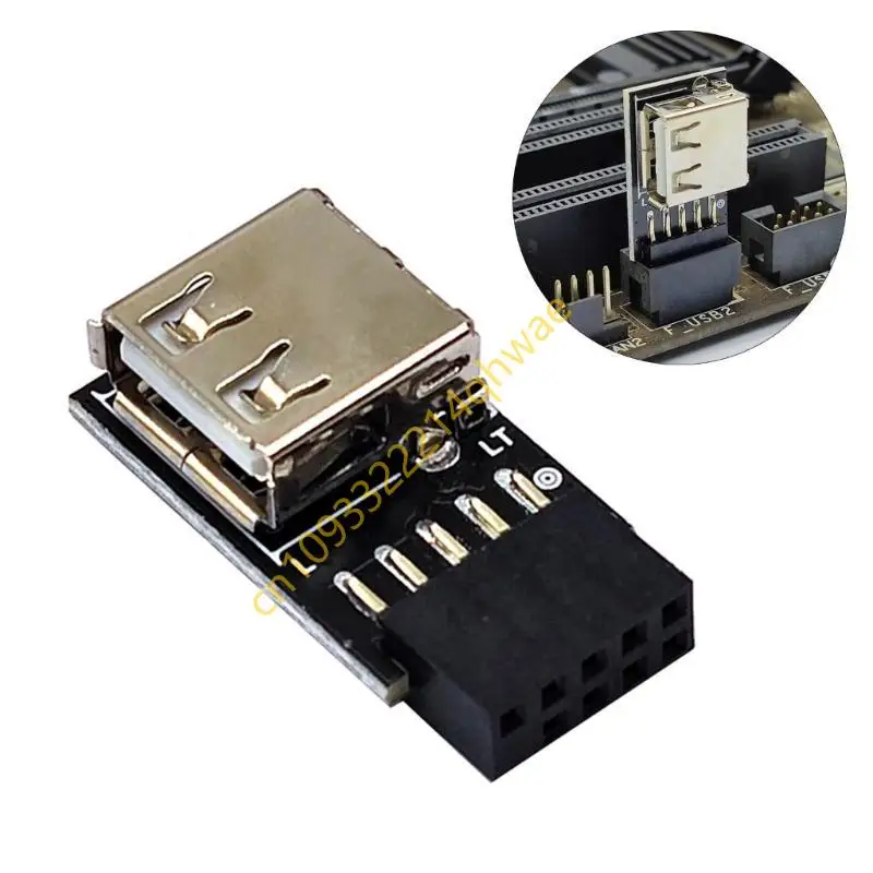 Interne USB -Hub -Expansion 9 Pin Motherboard zu USB 2.0 -Adapter für den drahtlosen Mausempfänger