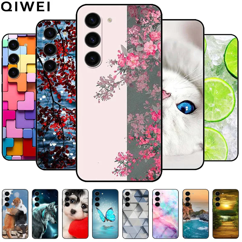 For Samsung S24 FE Case Flowers Printing Silicon TPU Soft Shell for Samsung Galaxy S24 FE 5G Protection Covers S24FE S 24 FE New