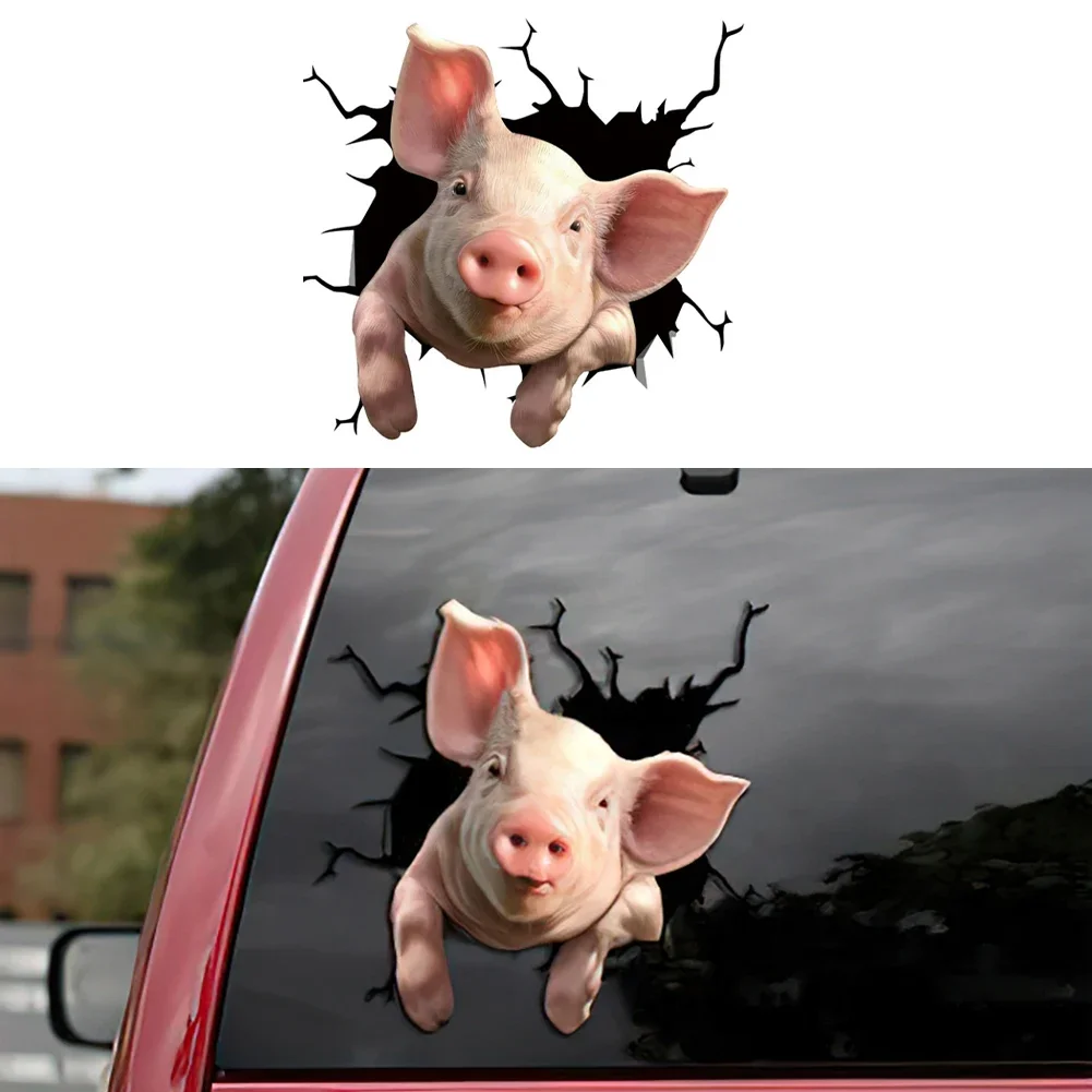 Fun Car Stickers  Animal Crackle Stickers Transparent Car Stickers and Decals Waterproof PVC for Auto Windshield Interior