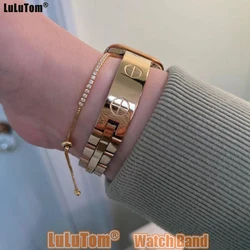 Luxusarmband für Apple Watch Band Ultra 2 46 mm 49 38 41 mm 40 44 45 42 mm Edelstahlarmband IWatch Serie 10 9 8 7 6 SE 5 4